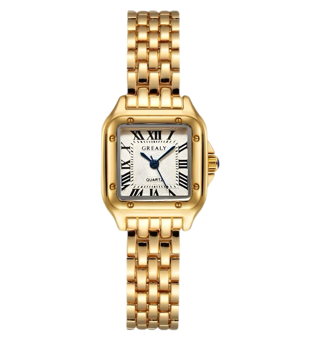 Gold Grealy Vintage-Inspired Watch | Sapphire Crystal & Stainless Steel