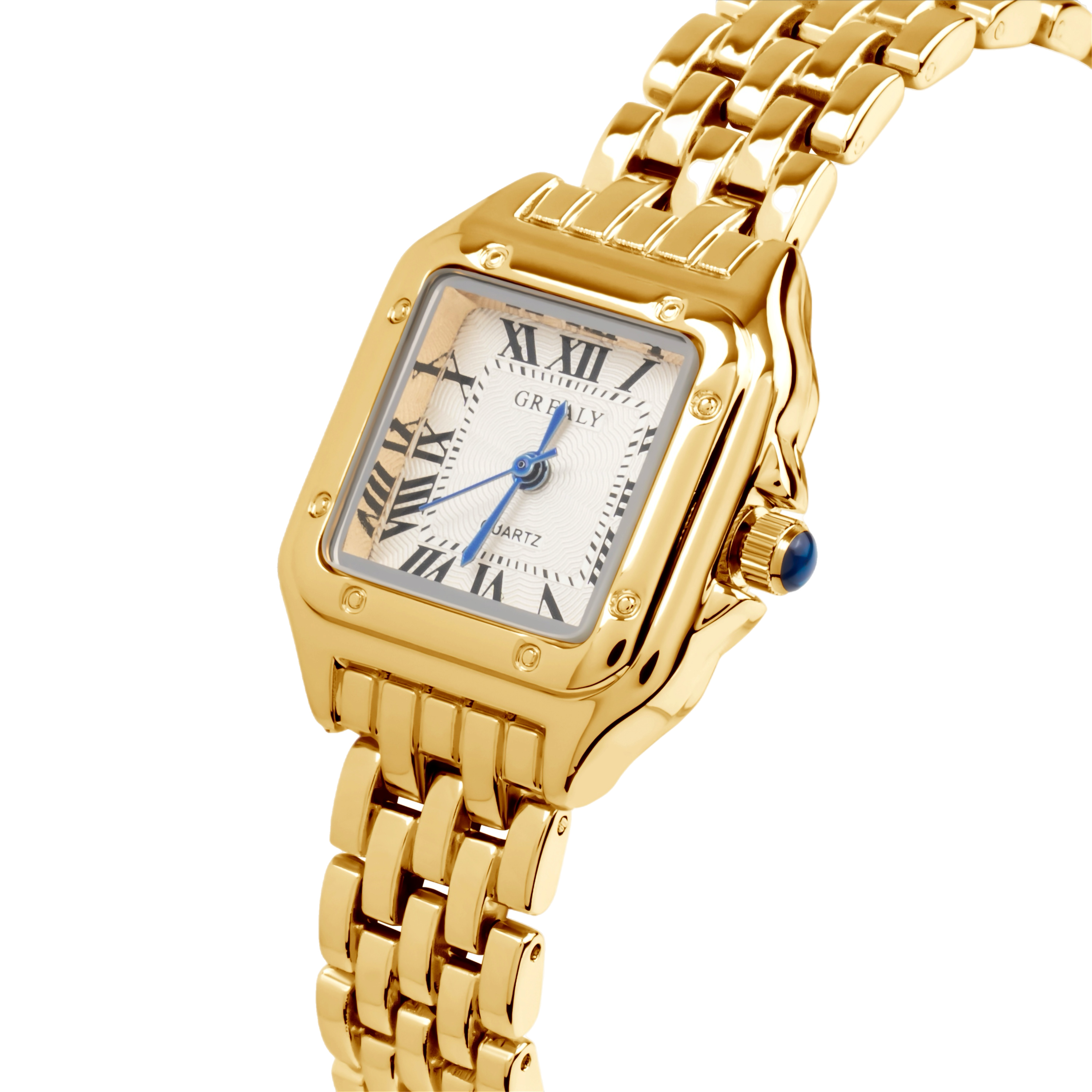 Gold Grealy Vintage-Inspired Watch | Sapphire Crystal & Stainless Steel